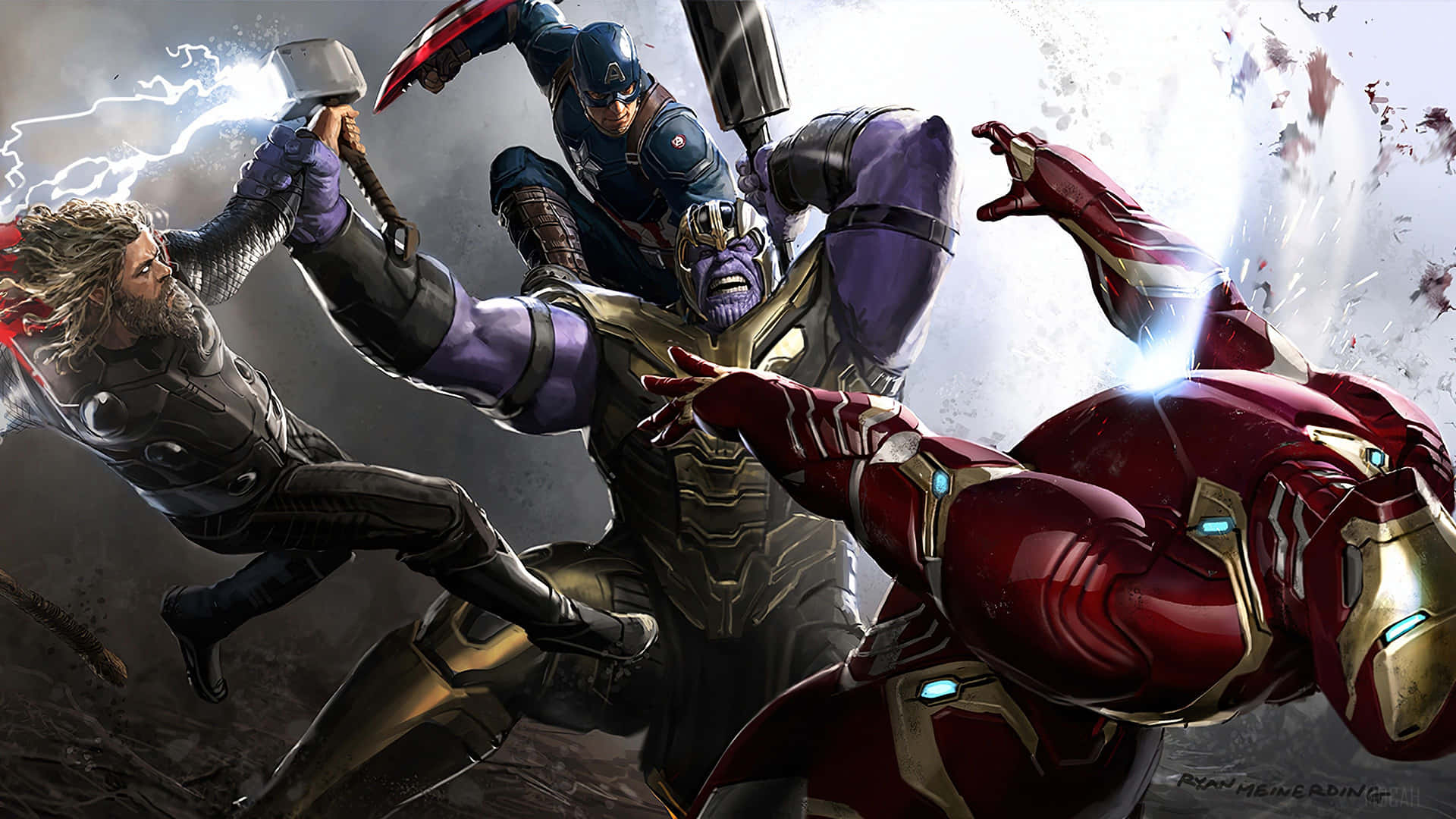 Iron Man Leapfrogs Thor In Epic Battle Wallpaper