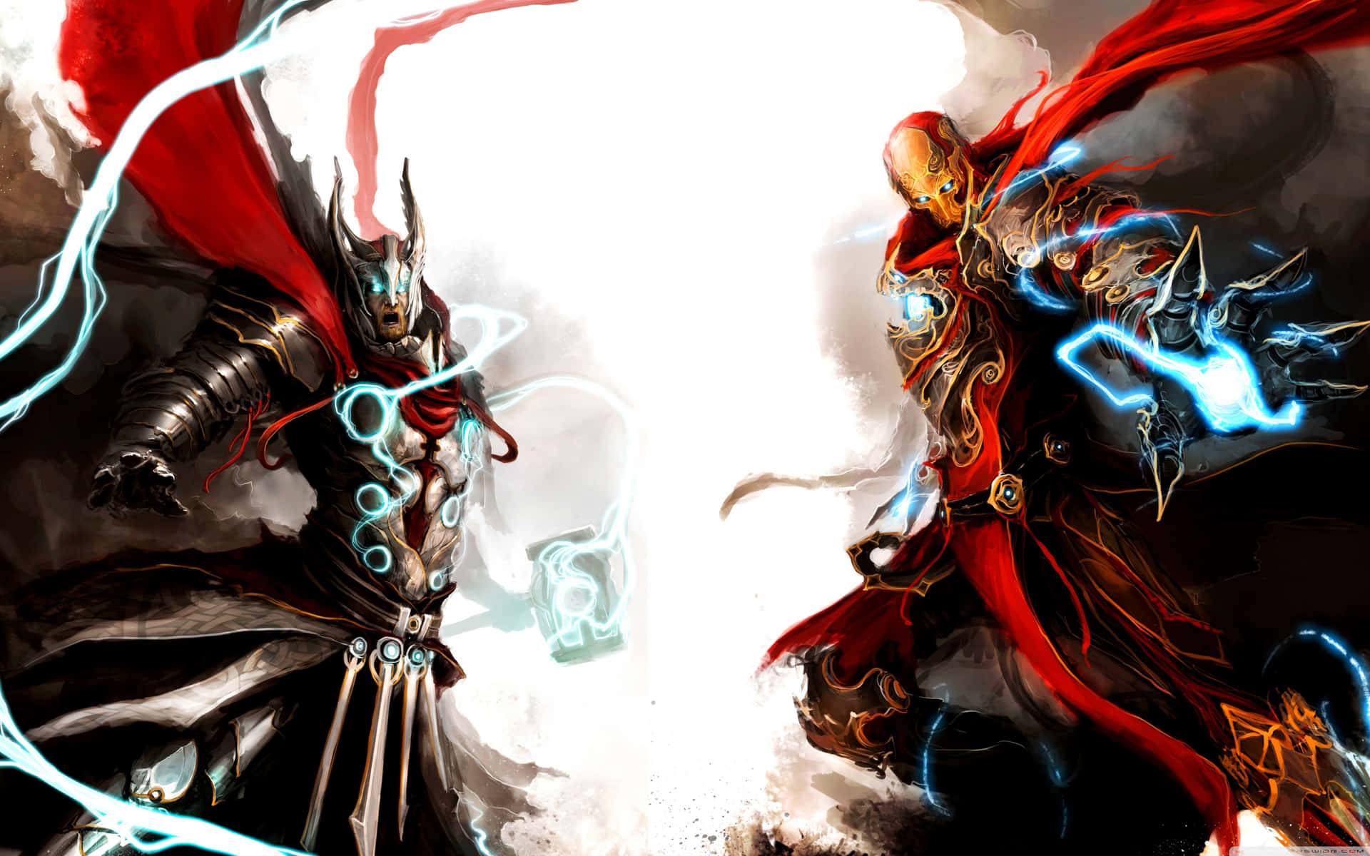 Iron Man vs. Thor - Two of The Mightiest Marvel Heroes Wallpaper