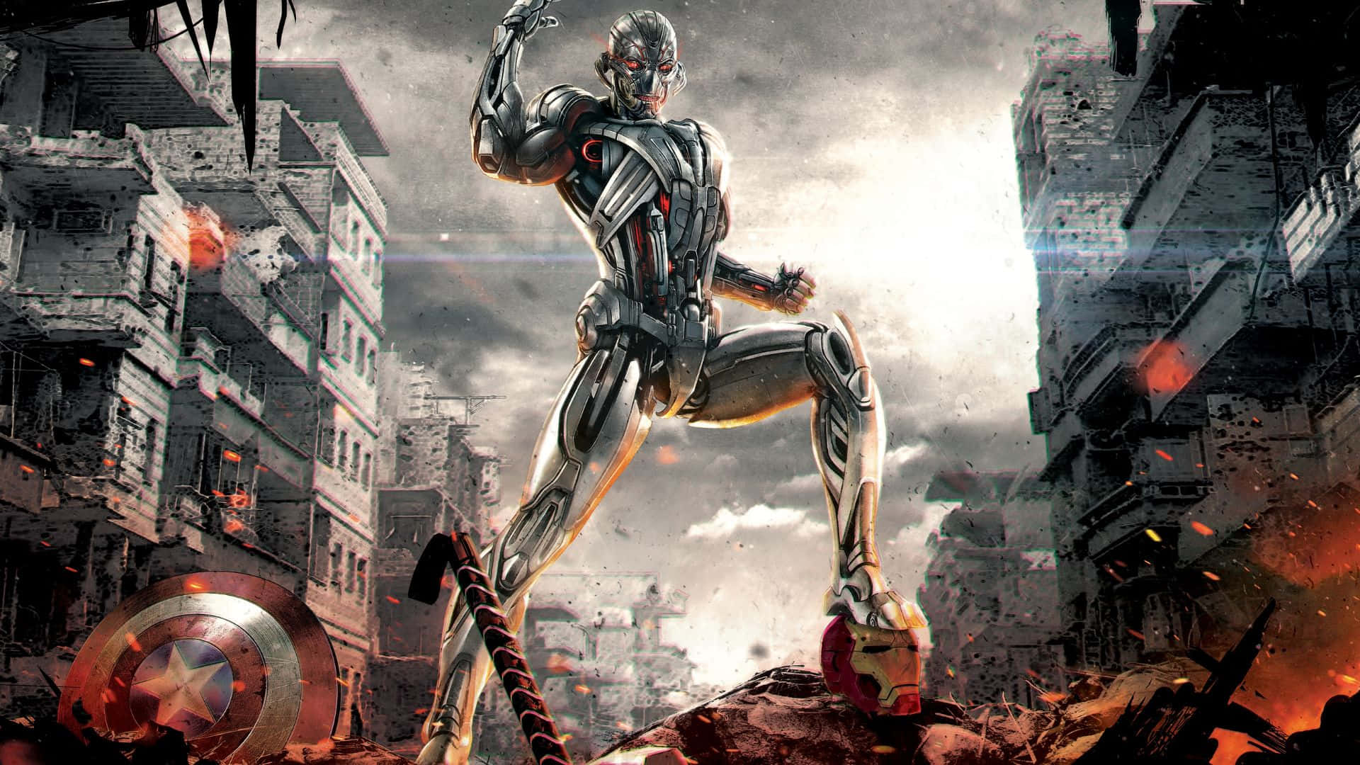 An Epic Showdown Between Iron Man and Ultron Wallpaper