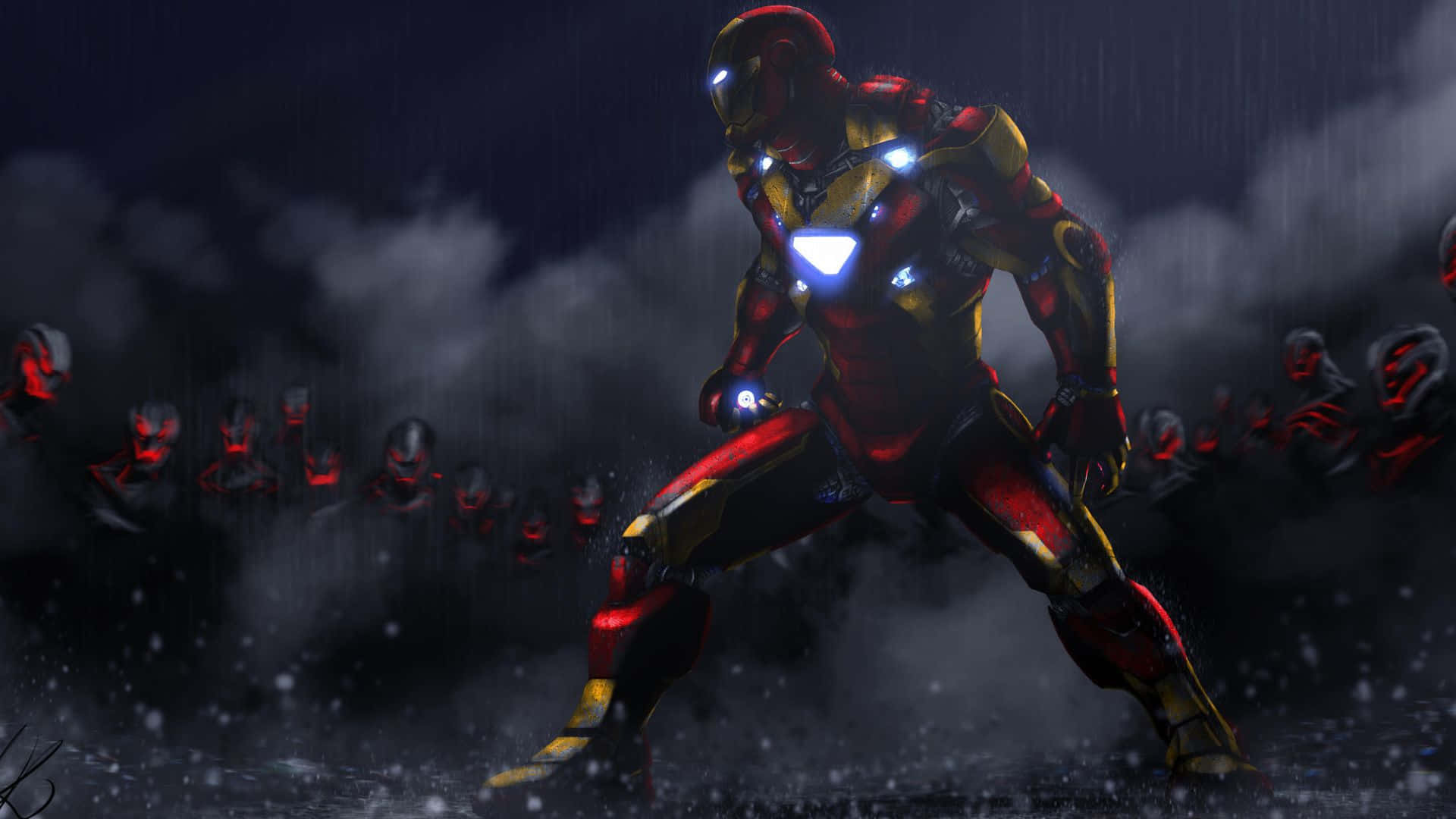 It's Iron Man versus Ultron in this epic battle! Wallpaper