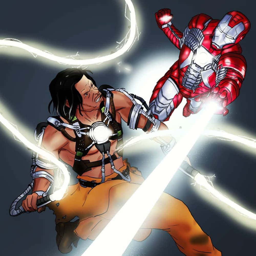 Iron Man vs Whiplash - Worldwide Superhero Showdown Wallpaper