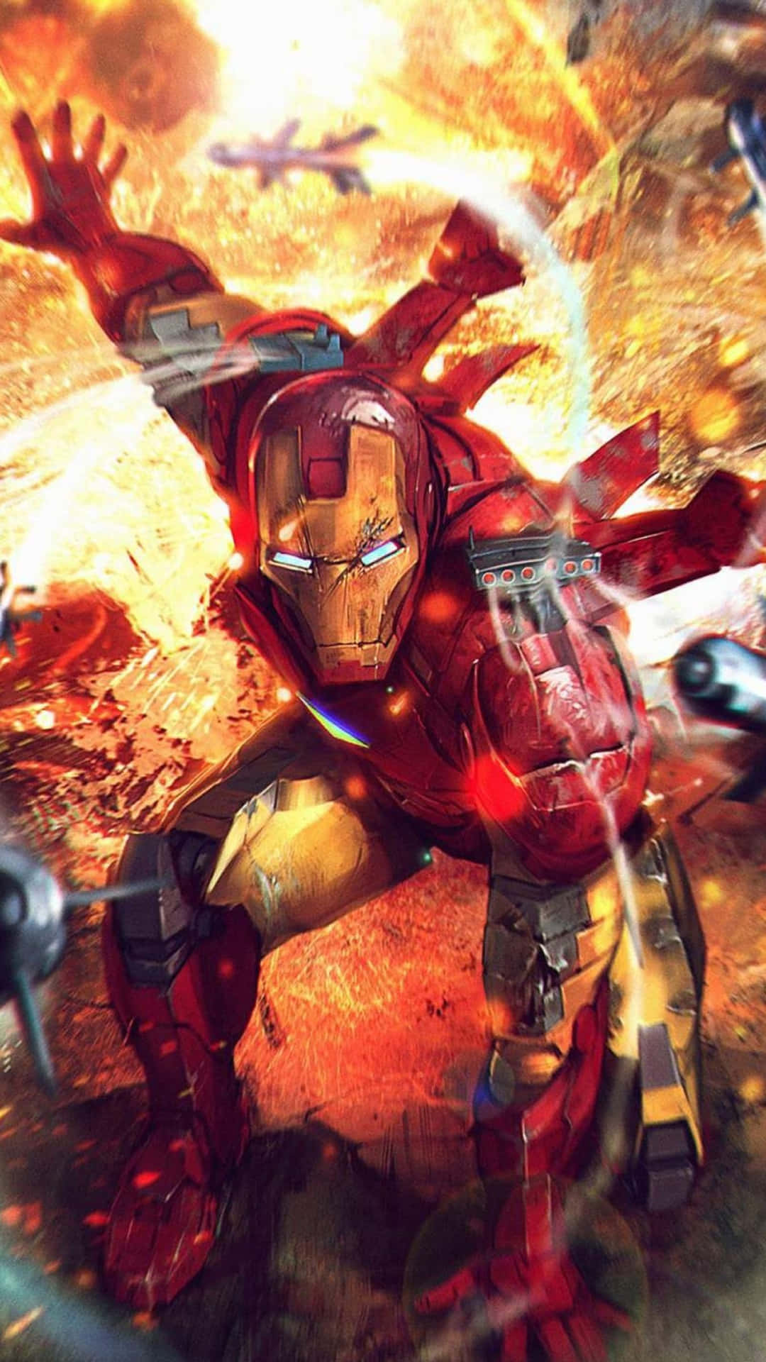 Tony Stark Wielding Iron Man Weapons Wallpaper