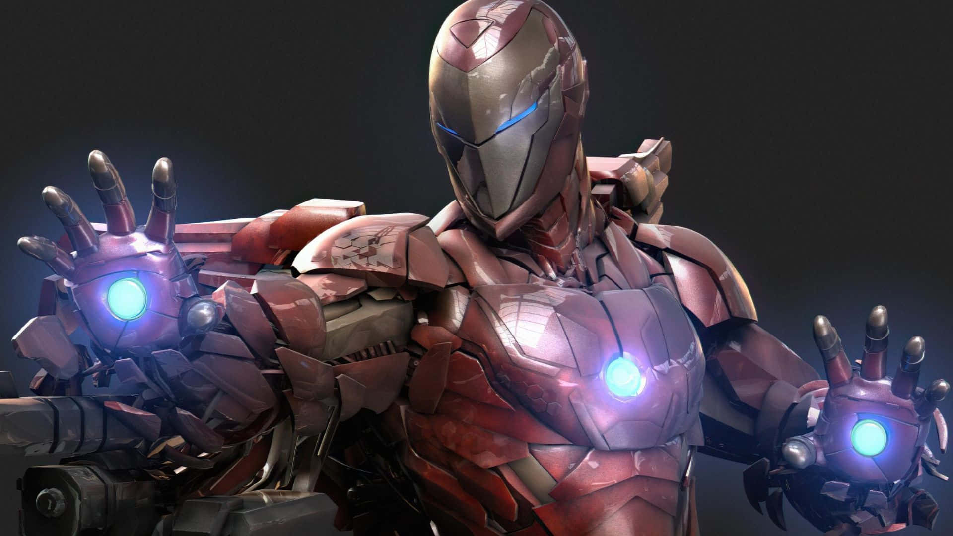 Iron Man equipped with his full weapon arsenal. Wallpaper