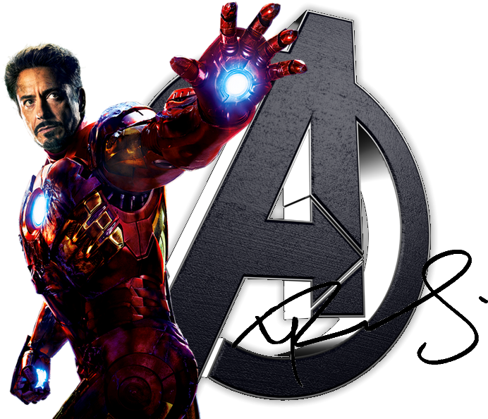 Iron Man With Avengers Logo PNG