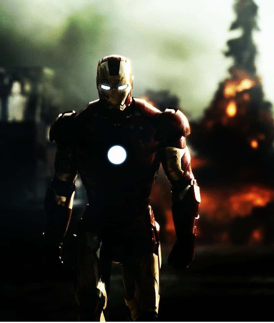 Iron Man2 Armored Hero Stands Strong Wallpaper