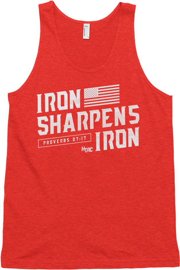 Iron Sharpening Iron Red Tank Top PNG