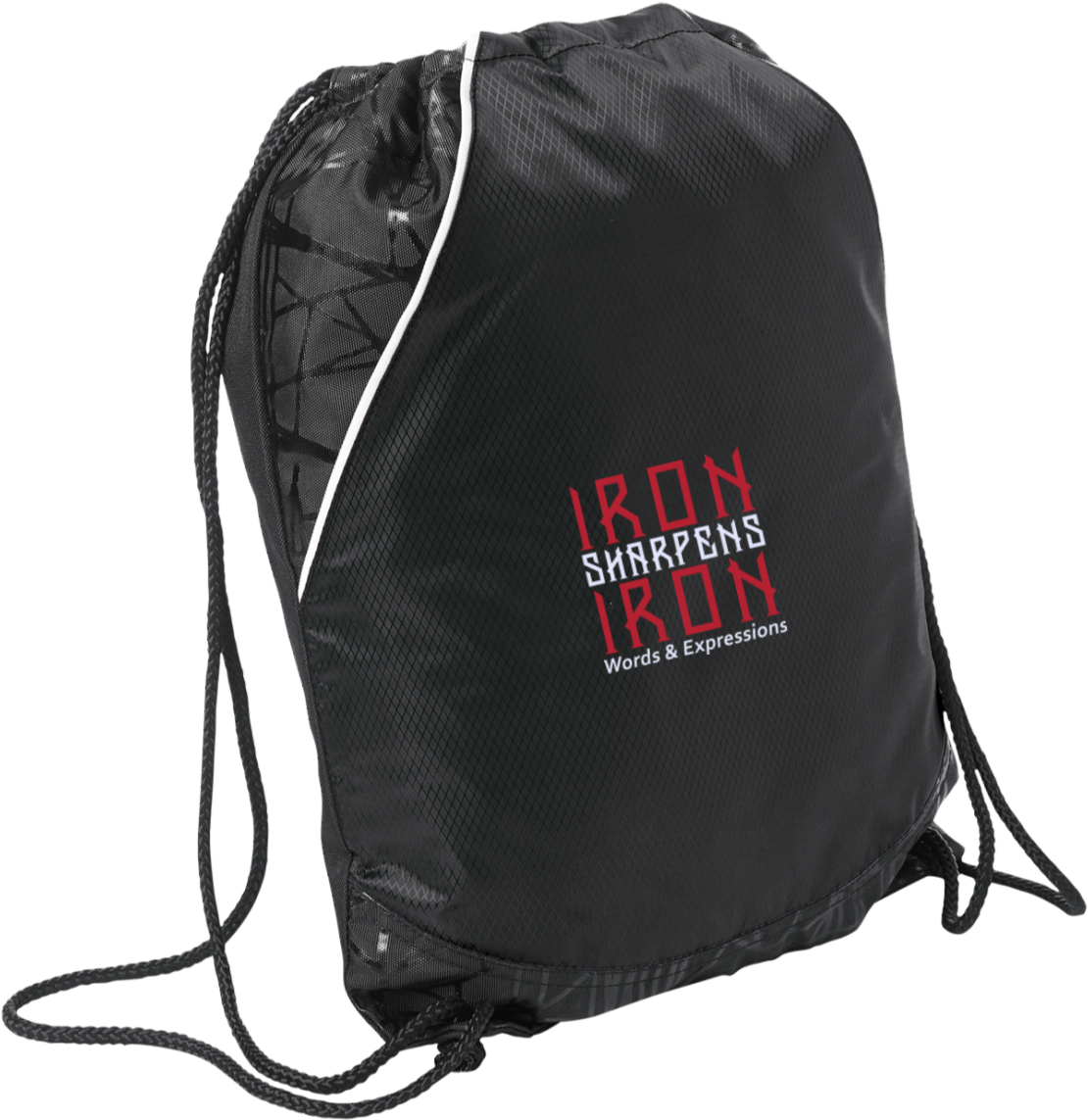 Download Iron Sharpens Iron Drawstring Bag | Wallpapers.com