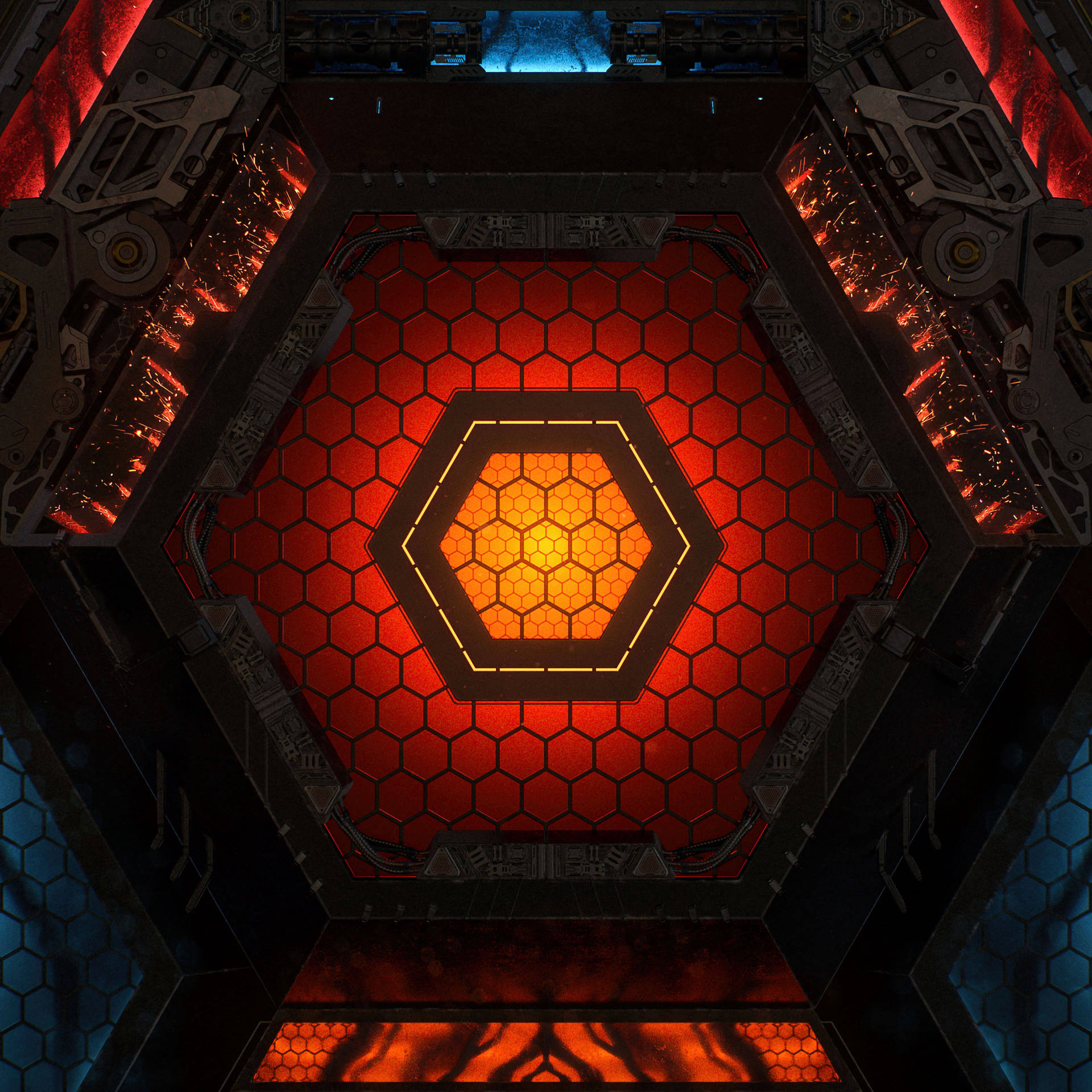 Ironman's Hexagon Chest Piece Background