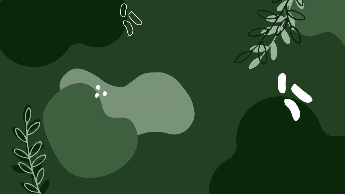Irregular Shapes Sage Green Desktop Wallpaper