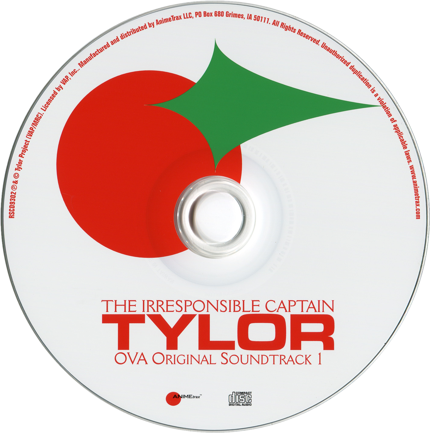 Irresponsible Captain Tylor O V A Soundtrack C D PNG