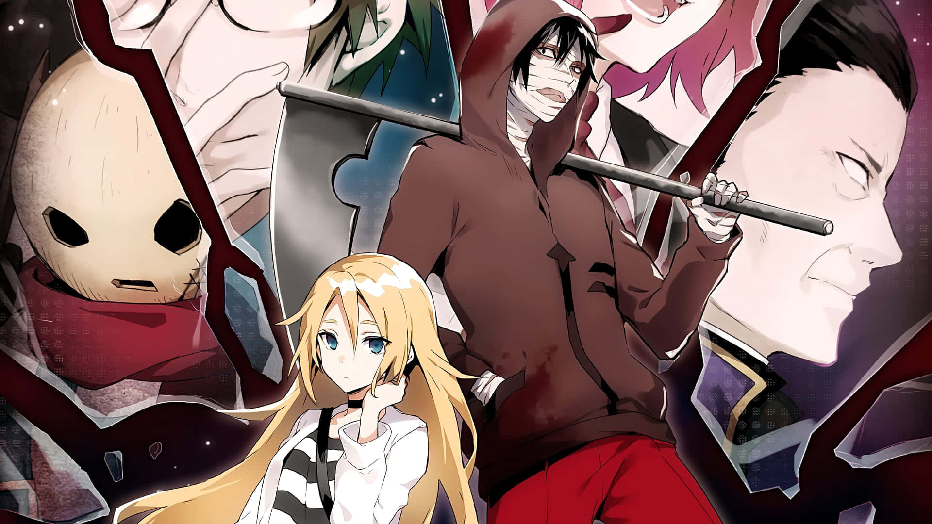 Enplakat Med Anime-karakterer Og Et Sværd. Wallpaper