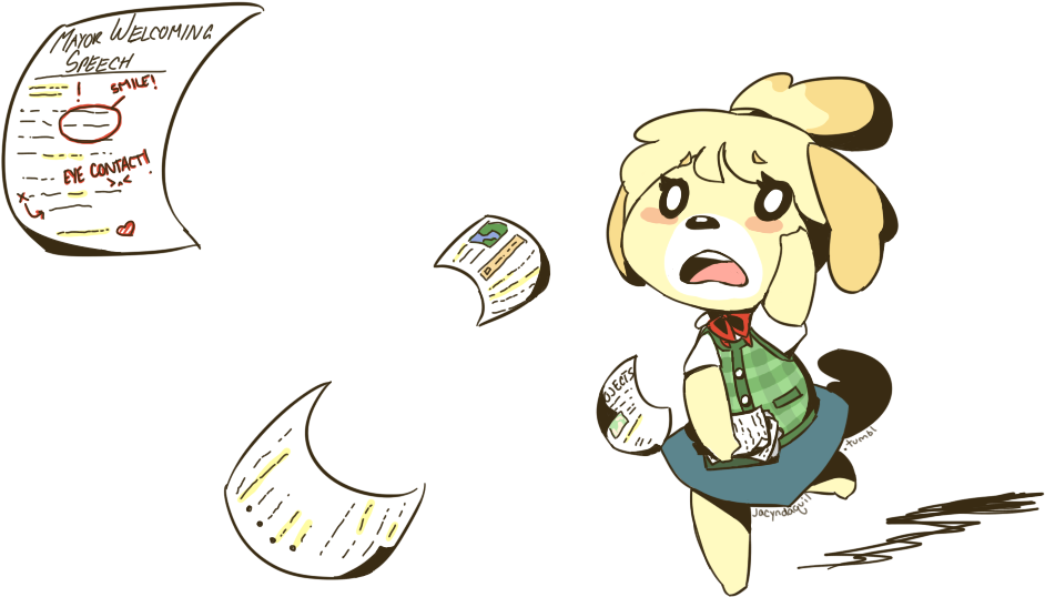 Isabelle Losing Her Speech Animal Crossing PNG