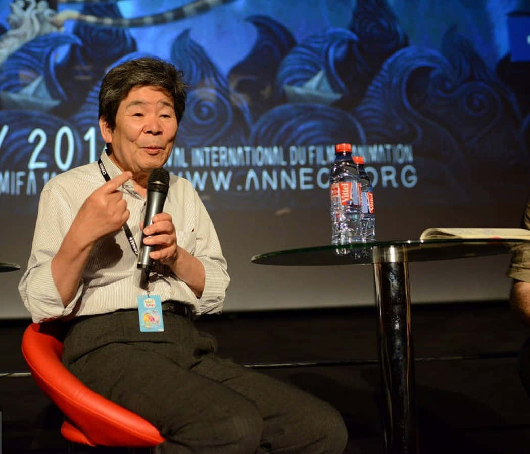 Portrait of Isao Takahata, Japanese animation director and co-founder of Studio Ghibli Wallpaper