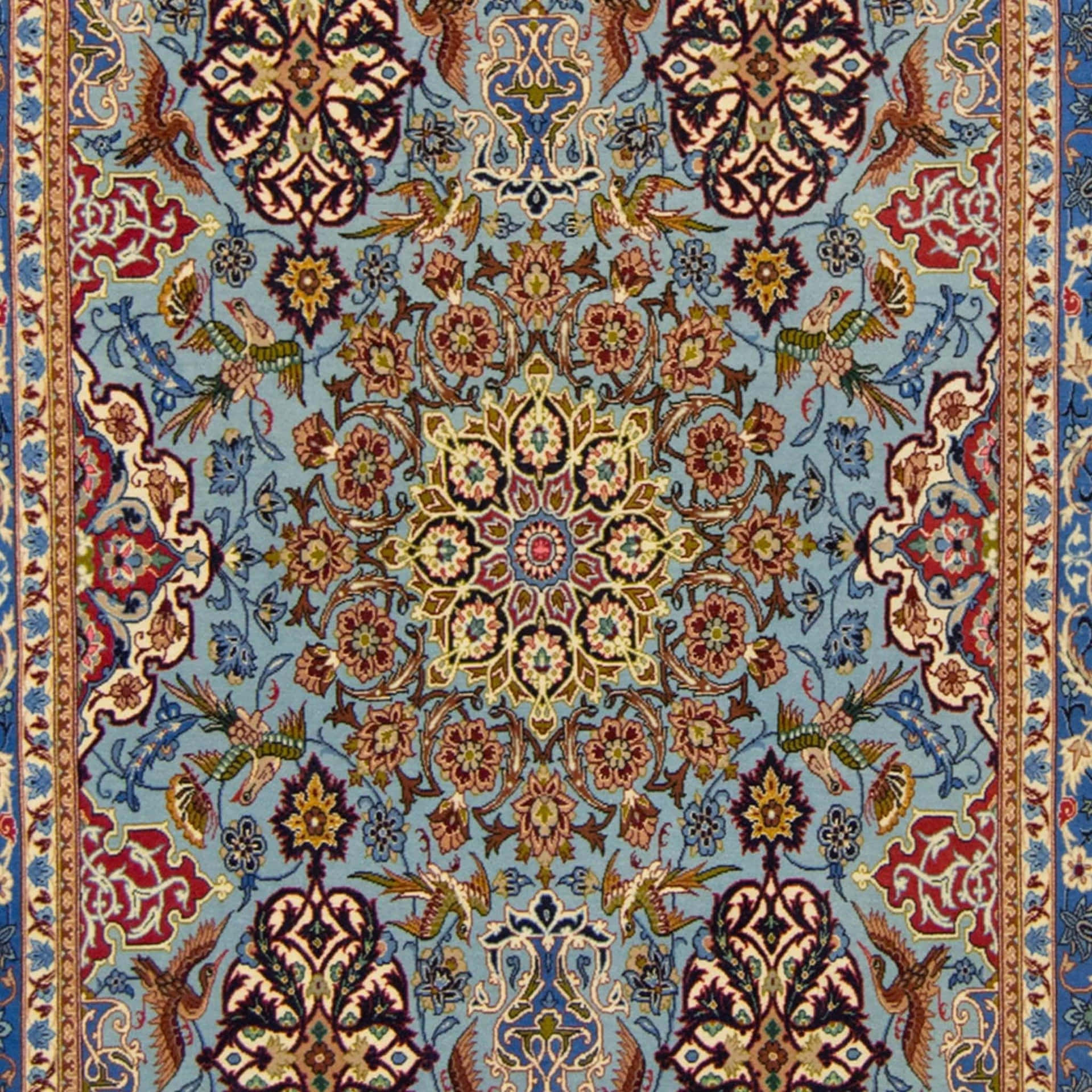 Isfahan Carpet With Flower Design Wallpaper