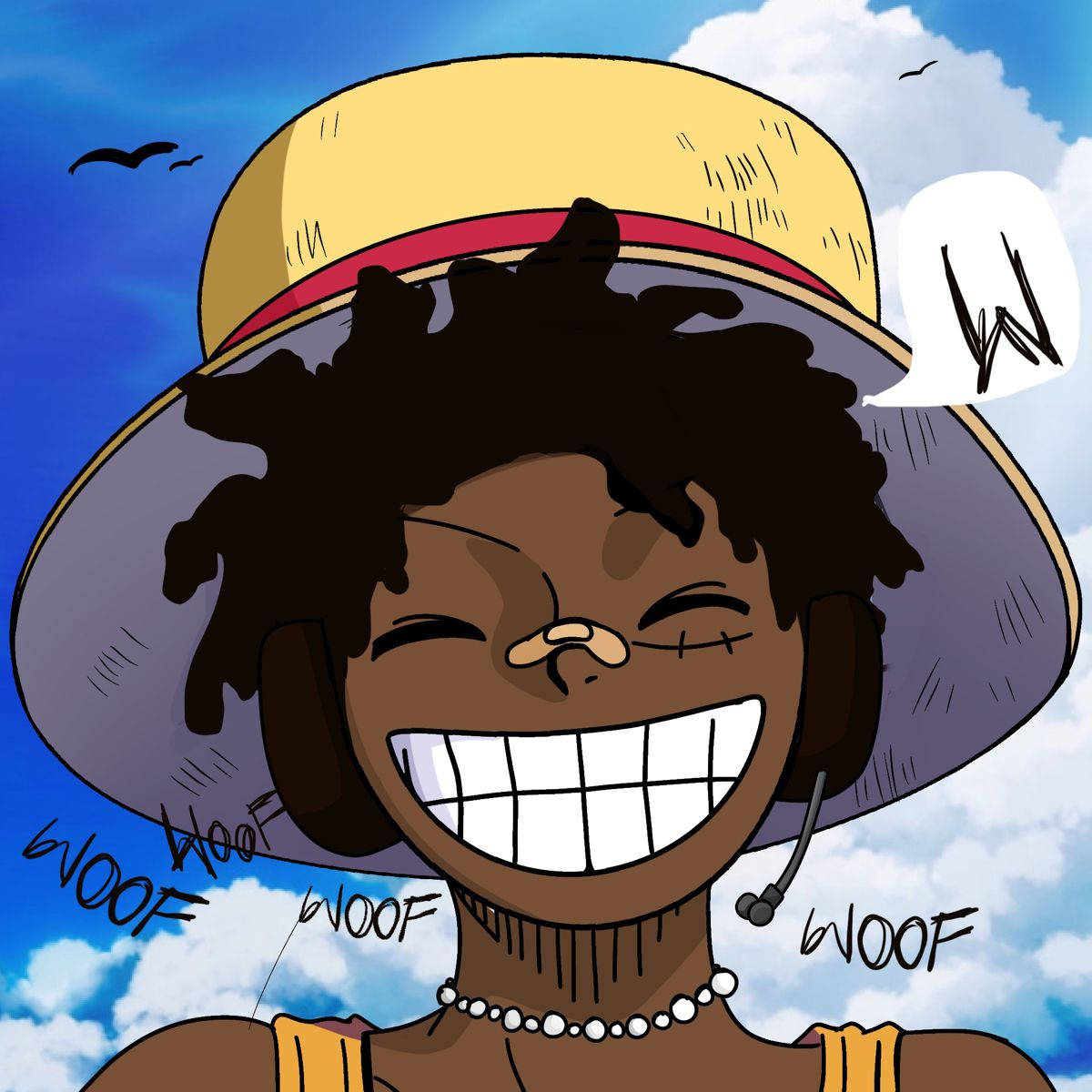 A Cartoon Of A Black Man With A Hat And Headphones Wallpaper