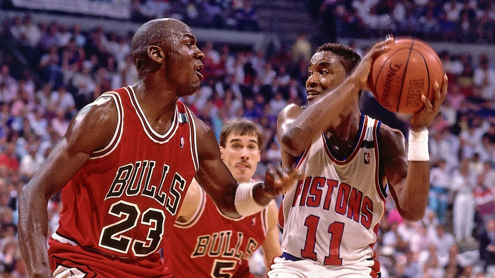 Isiah Thomas And Michael Jordan 1989 Nba Playoffs Picture