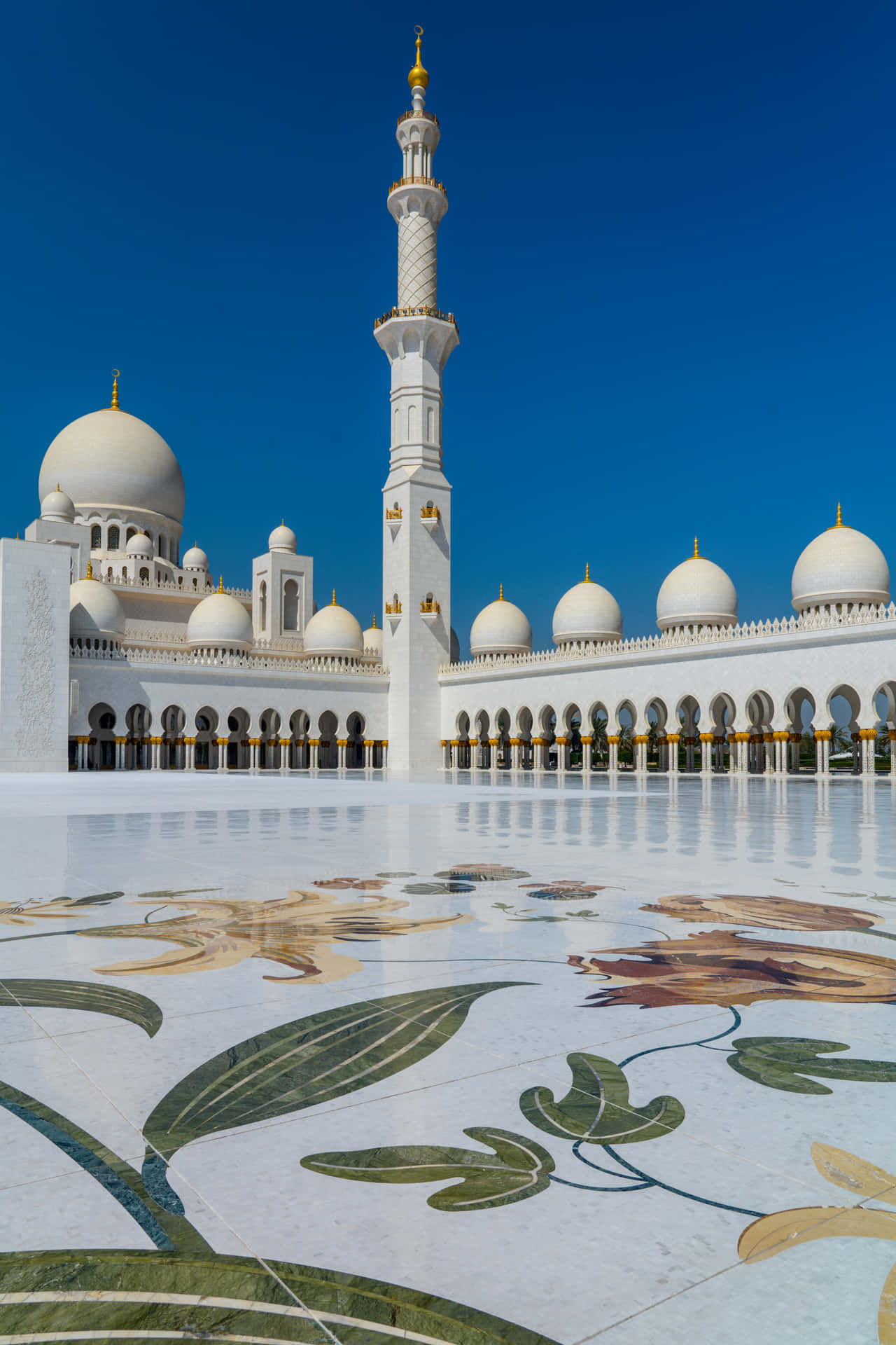 Marble Mosaic Courtyard Islamic Background