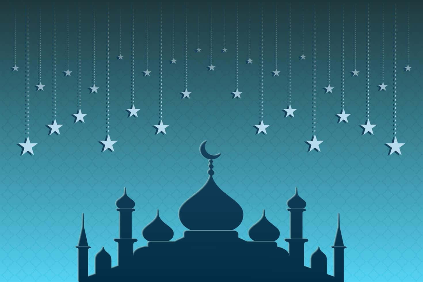 Moscheeunter Sternen Islamischer Hintergrund
