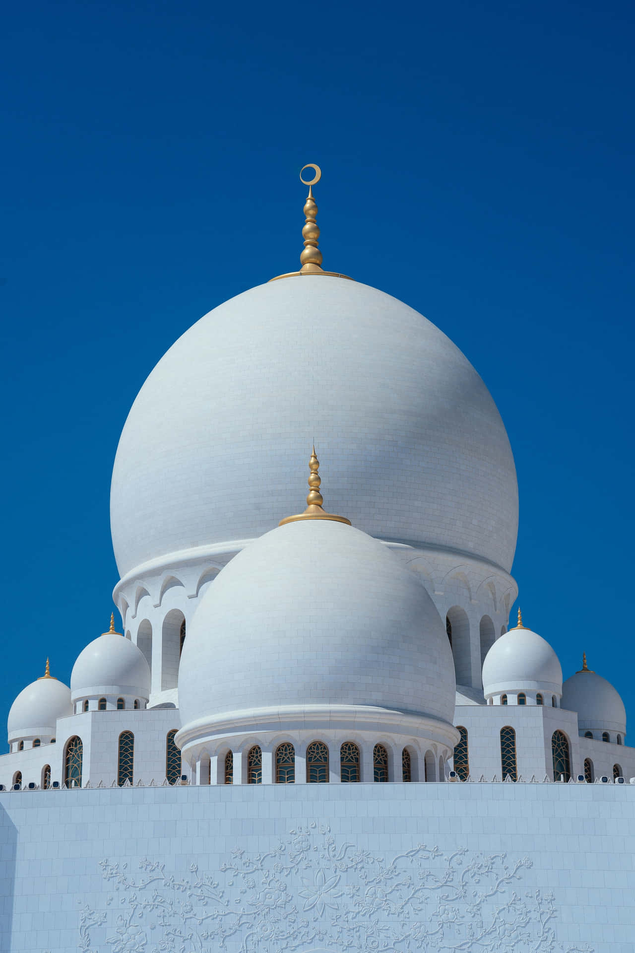 White Bulbous Domes Islamic Background