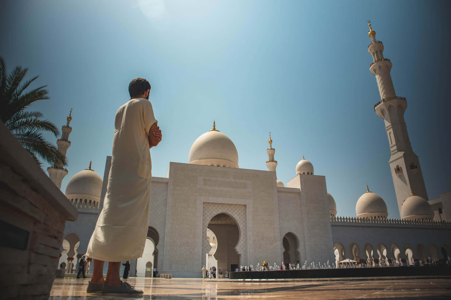Hintergrundmit Der Sheikh-zayed-moschee Als Islamischem Motiv