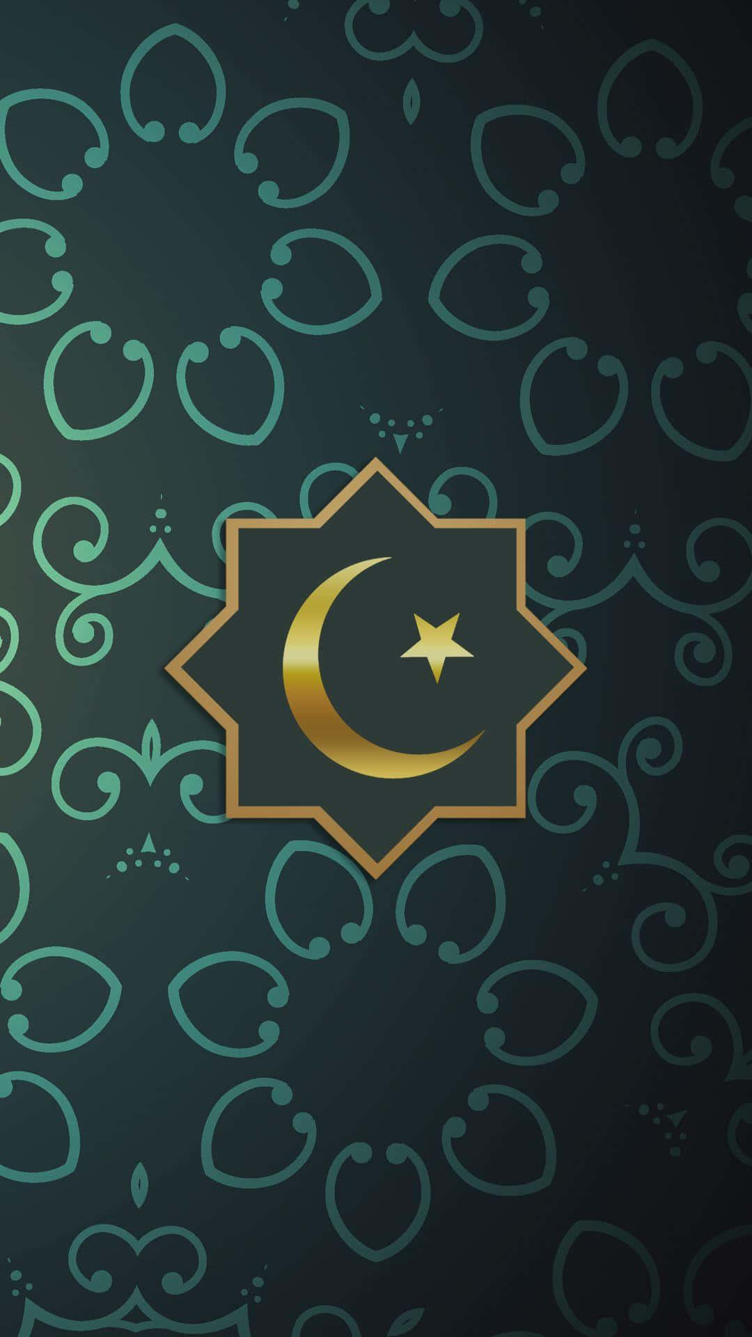 Islamic Crescentand Star Design Wallpaper