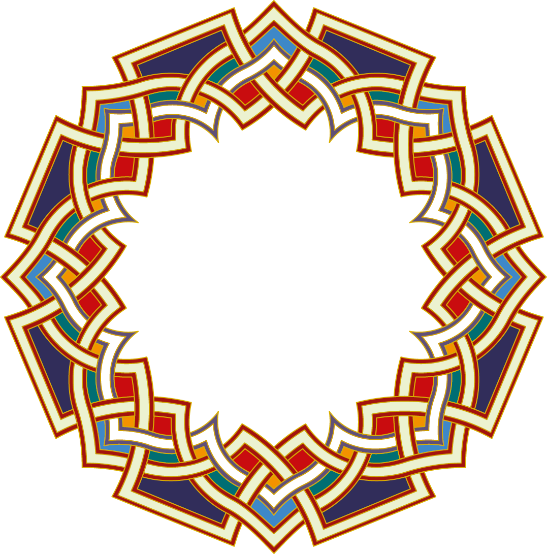 Islamic Geometric Pattern Circle Frame PNG