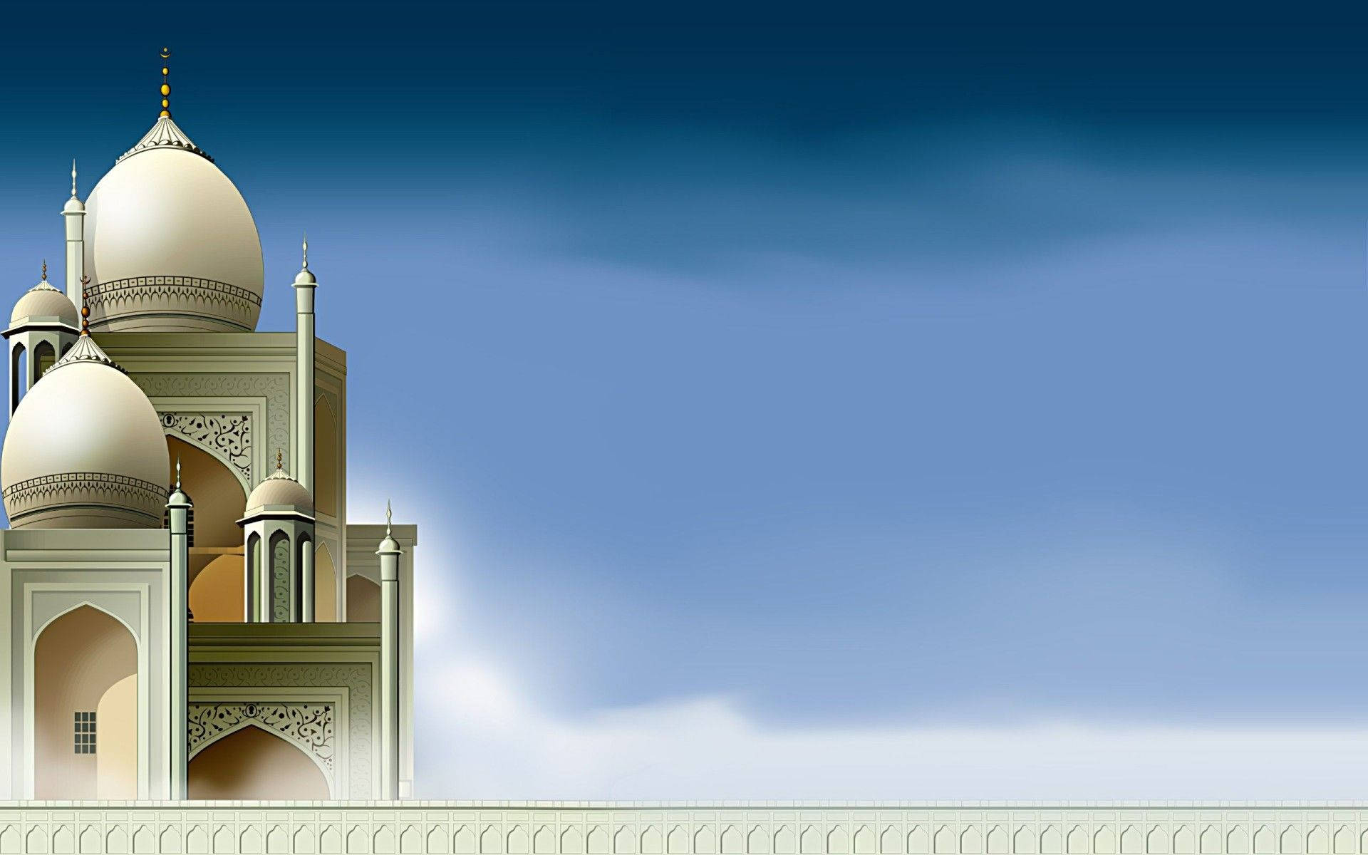 Islamic Mosque with a Gleaming Dome Wallpaper