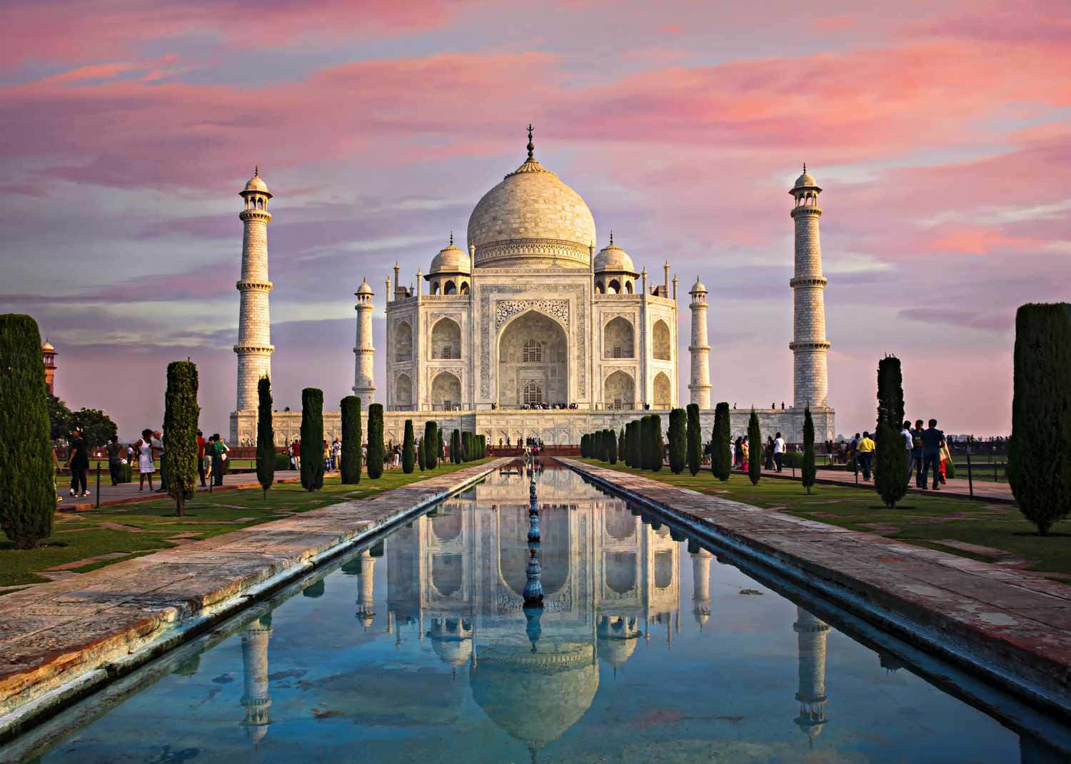 A Taj Mahal At Sunset