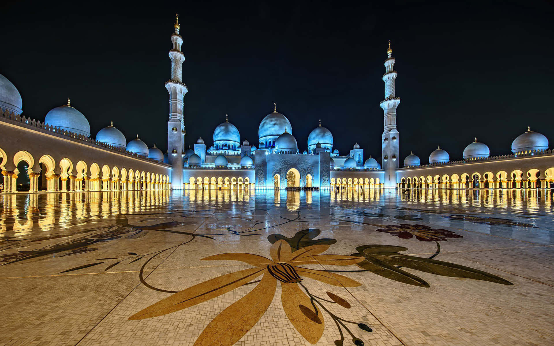 “Peaceful and tranquil mosque around sunset”