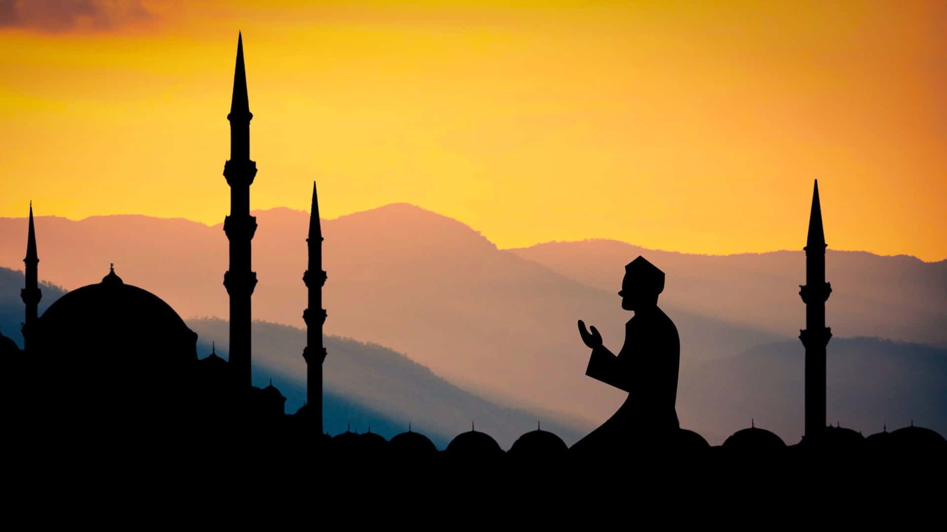 Islamic_ Prayer_at_ Sunset Wallpaper
