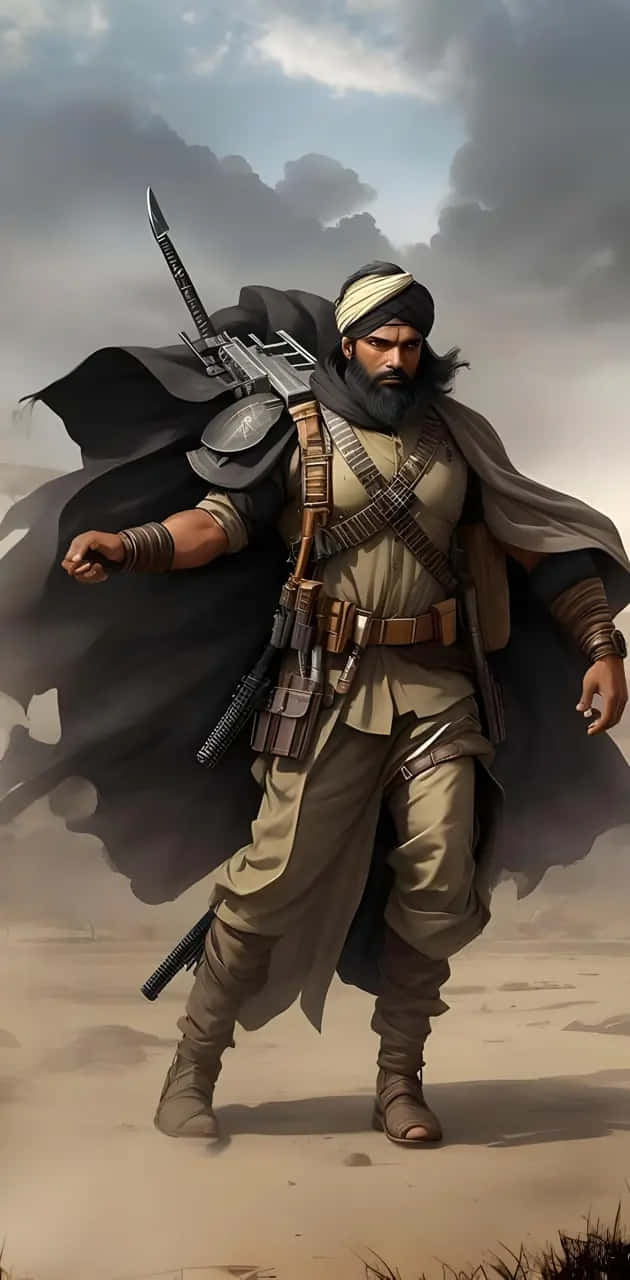 Islamic_ Warrior_in_ Battle_ Attire Wallpaper