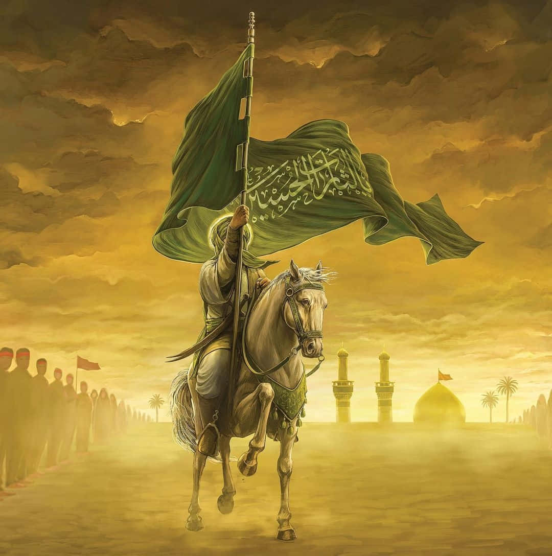 Islamic Warrioron Horsebackwith Flag Wallpaper