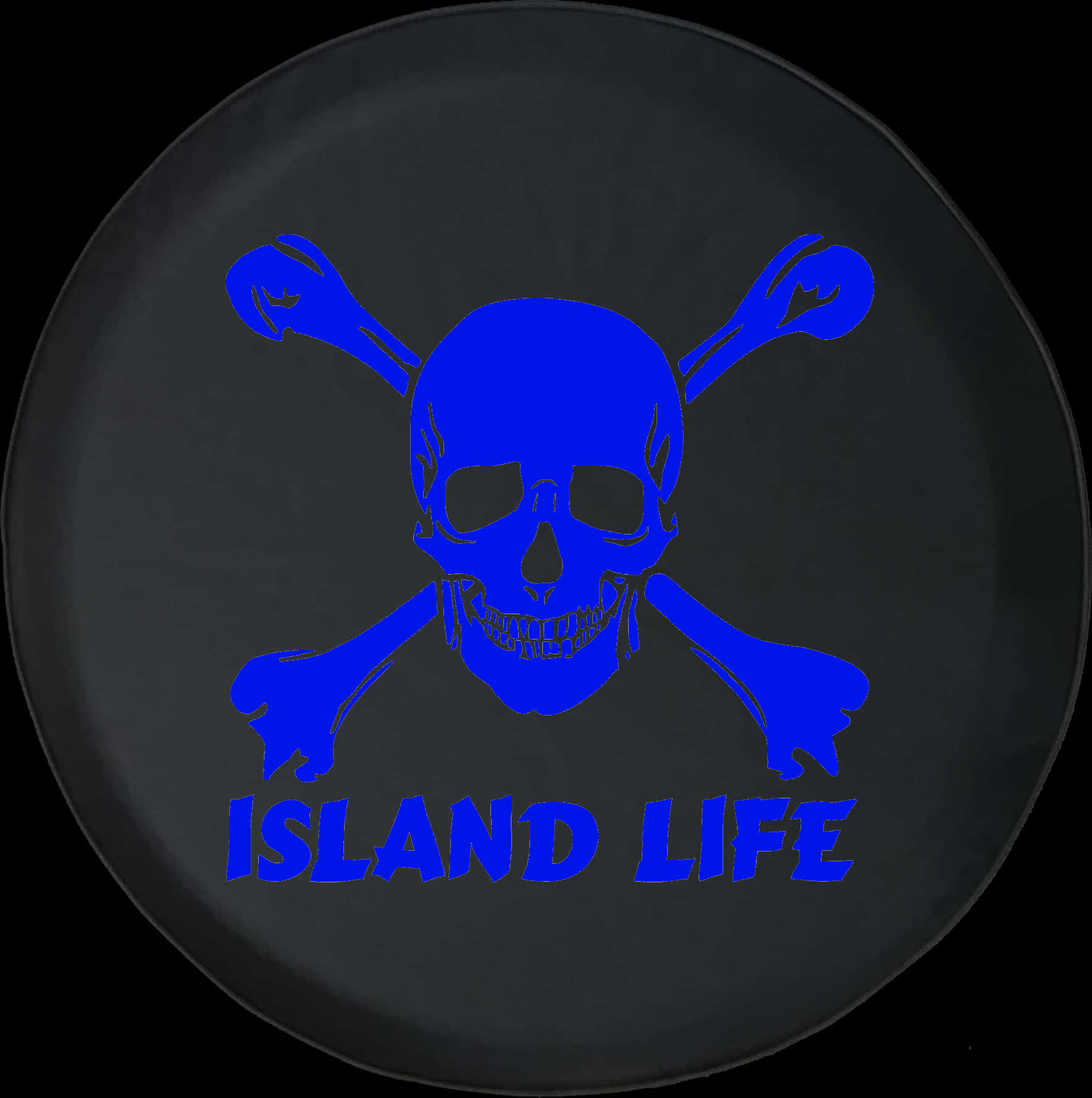 Island Life Skull Crossbones Plate PNG