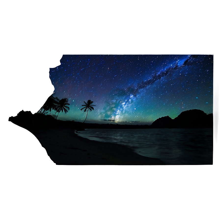 Island Night Sky Stars Png 05232024 PNG