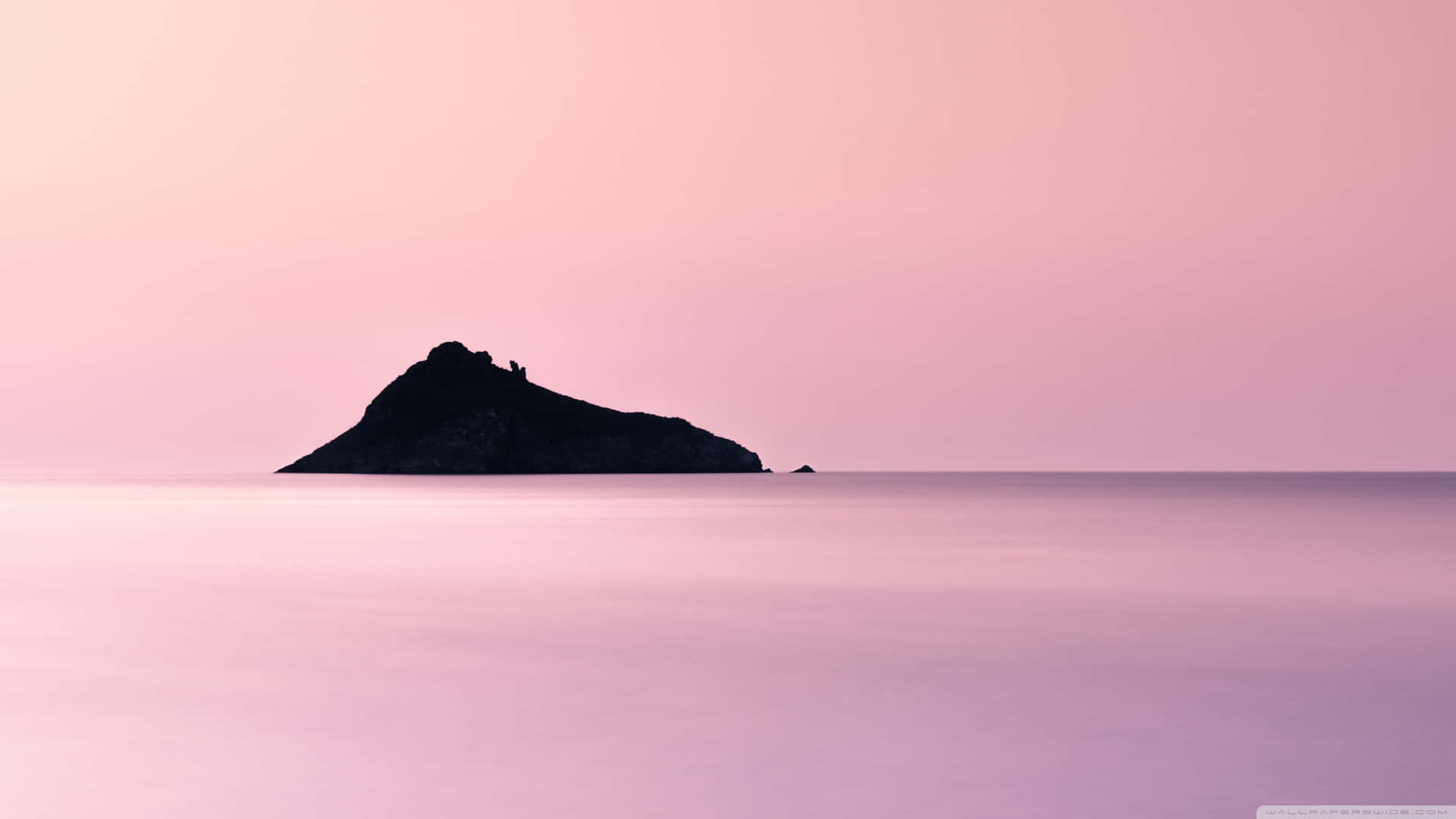 Island Twilight Sky Desktop Pink Aesthetic Wallpaper