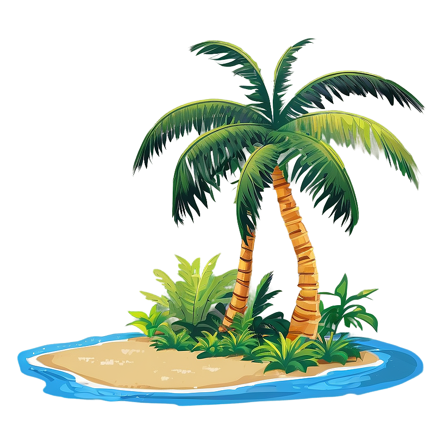 Download Island With Palm Trees Png 05232024 | Wallpapers.com