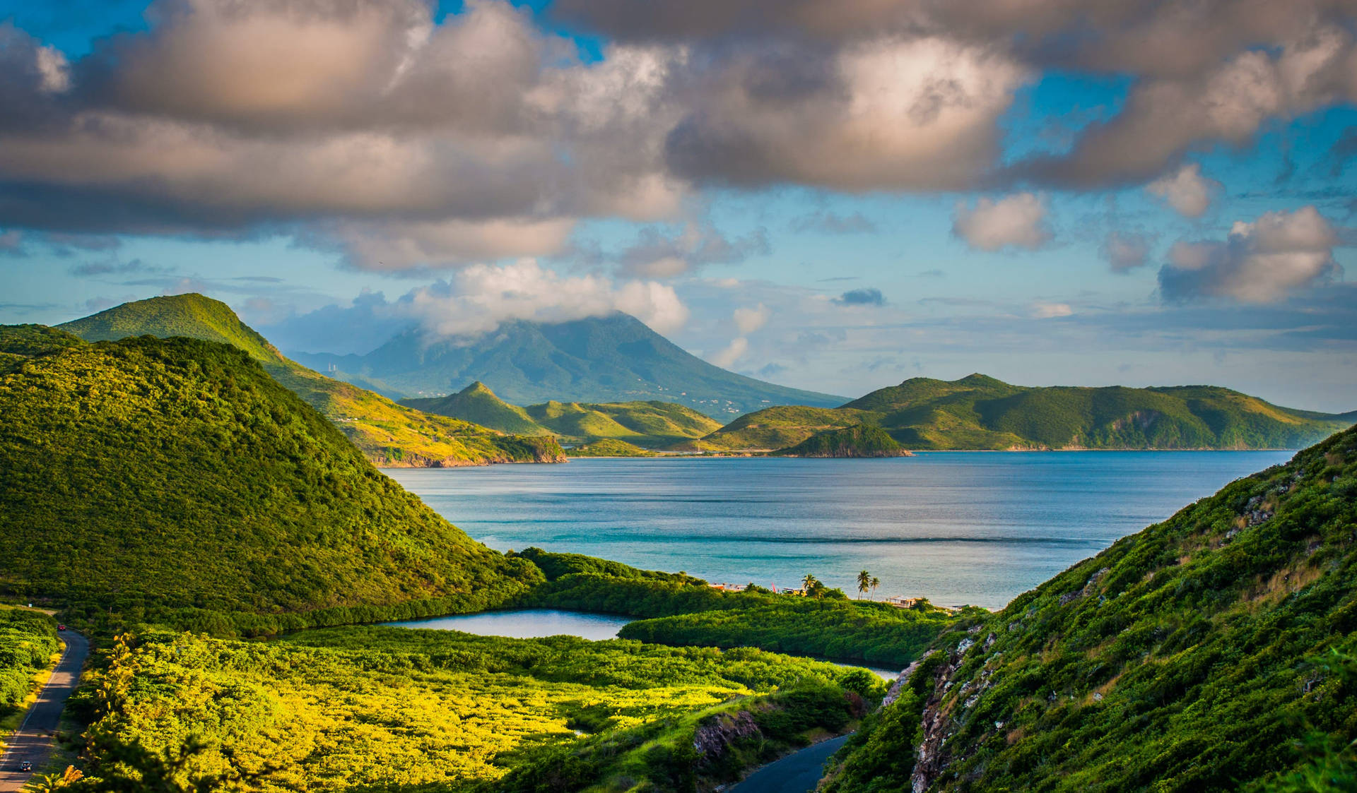 Islands And Dark Clouds St Kitts And Nevis Wallpaper