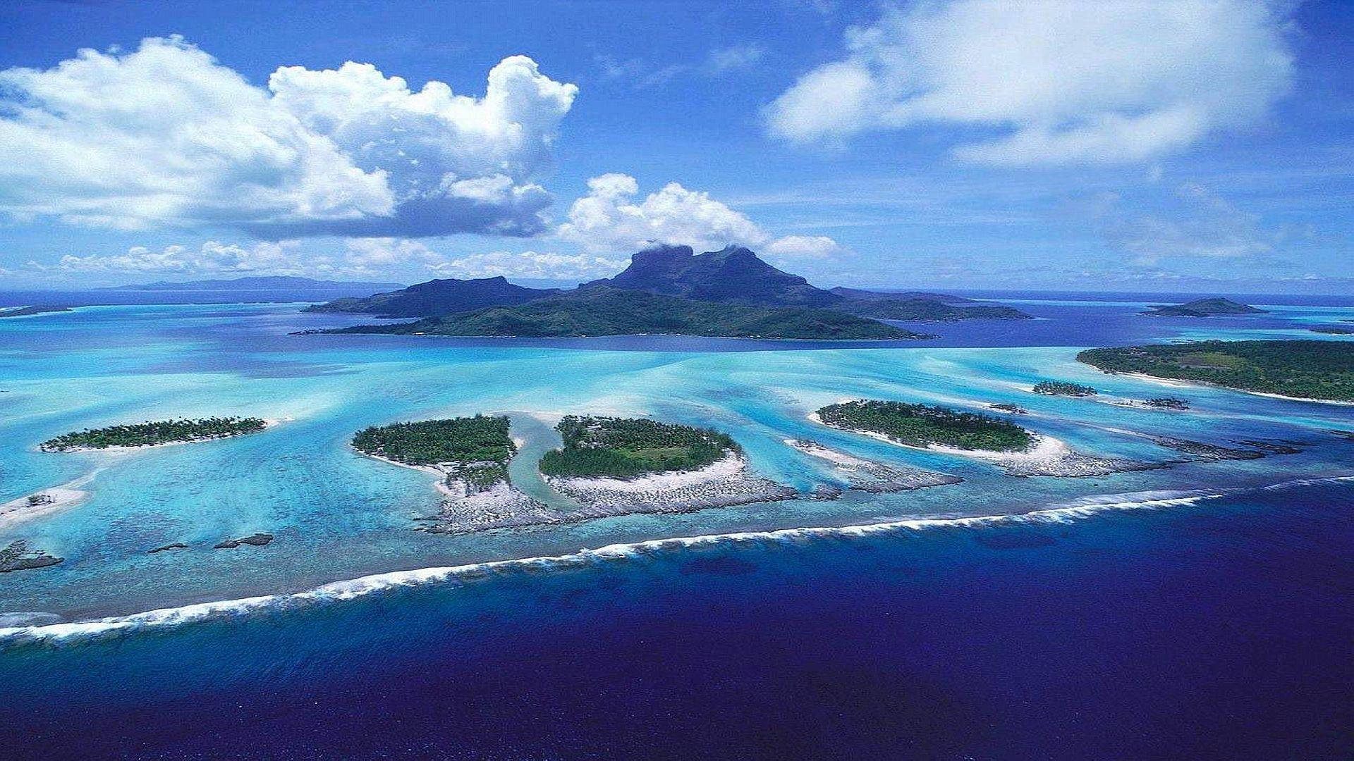 Breathtaking view of the islands near Tuvalu Wallpaper