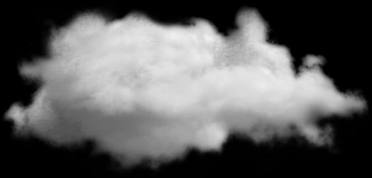 Isolated Cloudon Black Background PNG