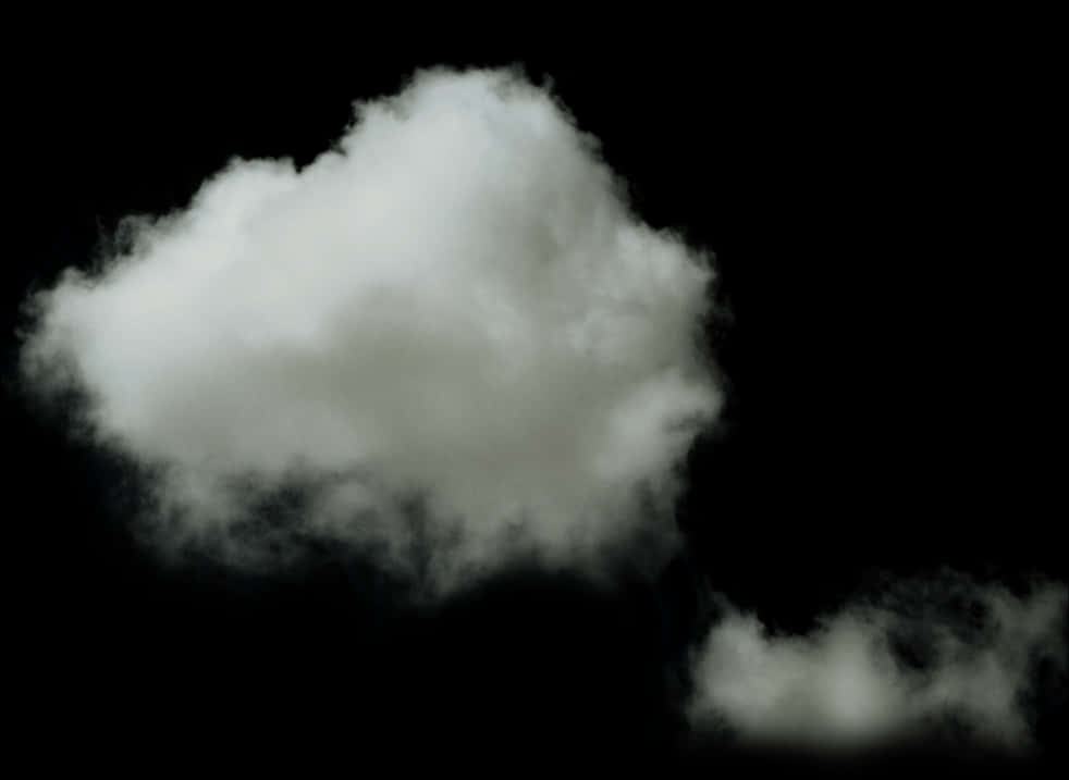 Isolated Cloudon Black Background PNG