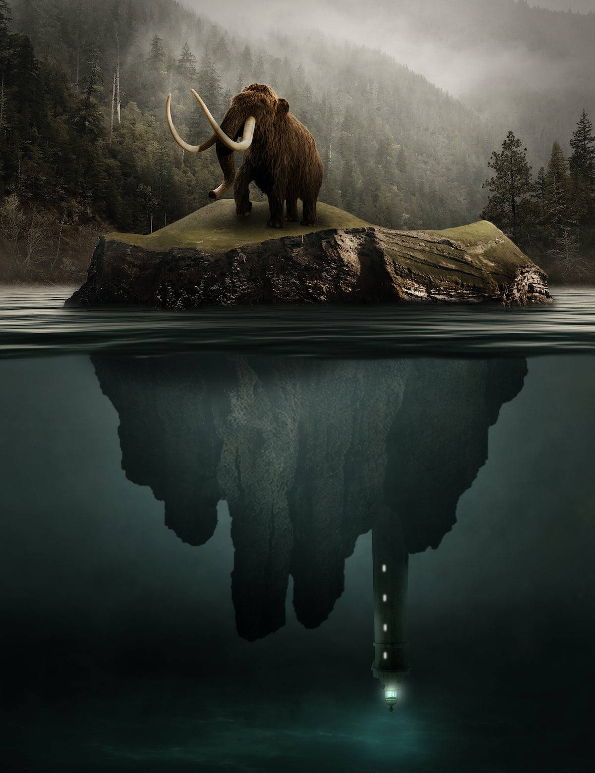Isolated Mammoth In A Forest Wallpaper