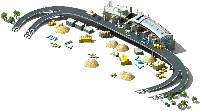 Isometric Airport Cargo Terminal PNG