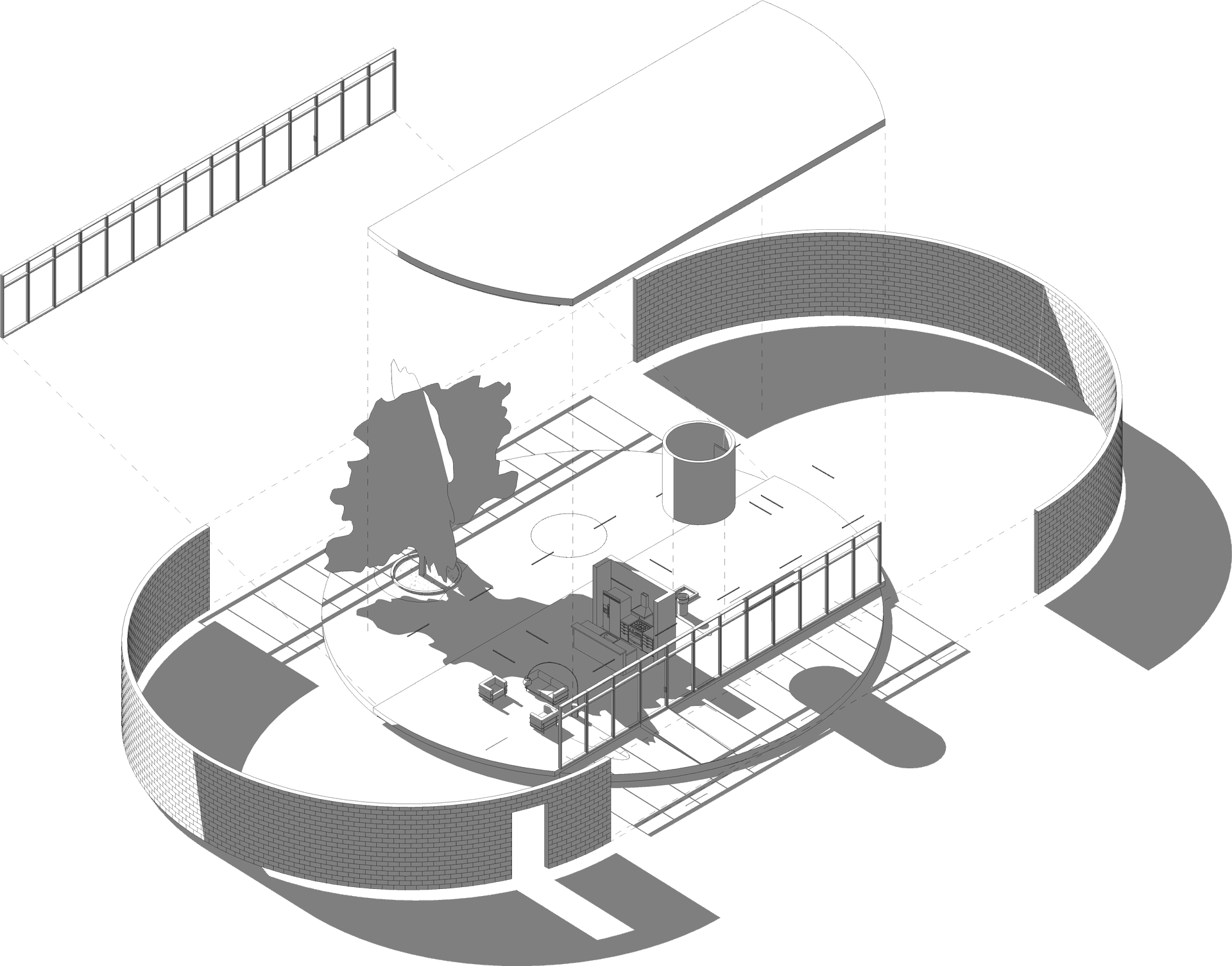 Isometric Architectural Design Sketch PNG