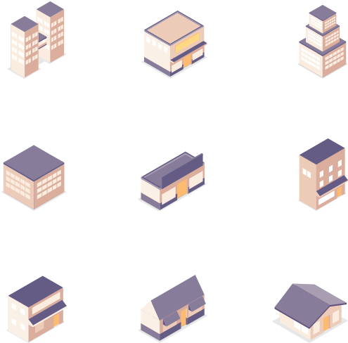 Isometric Building Collection PNG