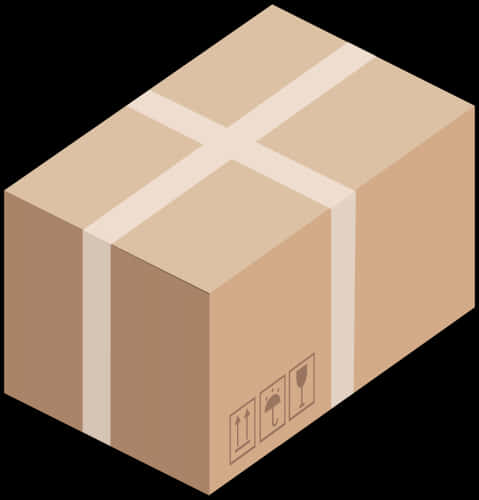 Isometric Cardboard Box PNG