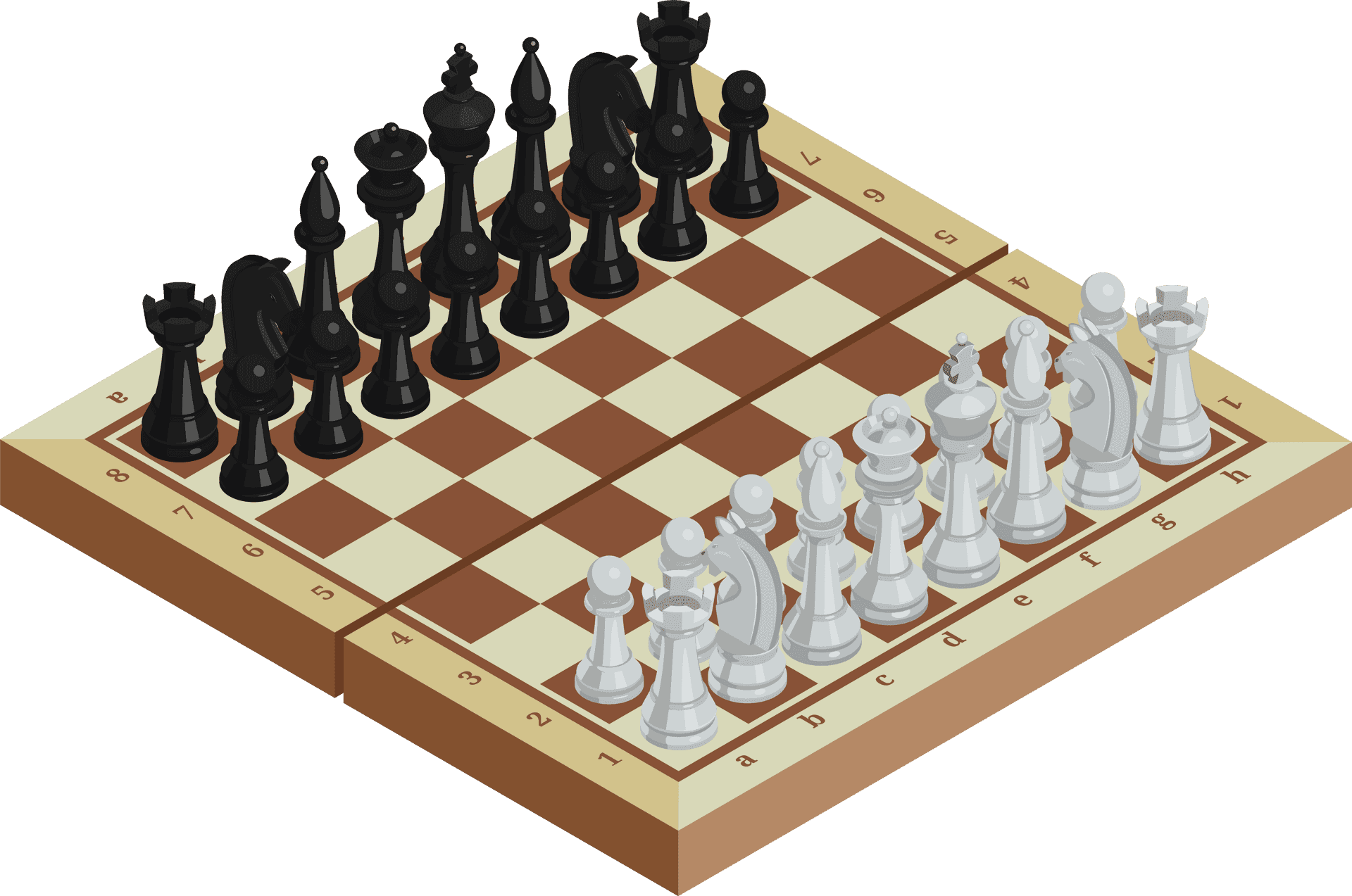 Isometric Chess Board Setup PNG