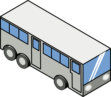 Isometric City Bus Vector PNG