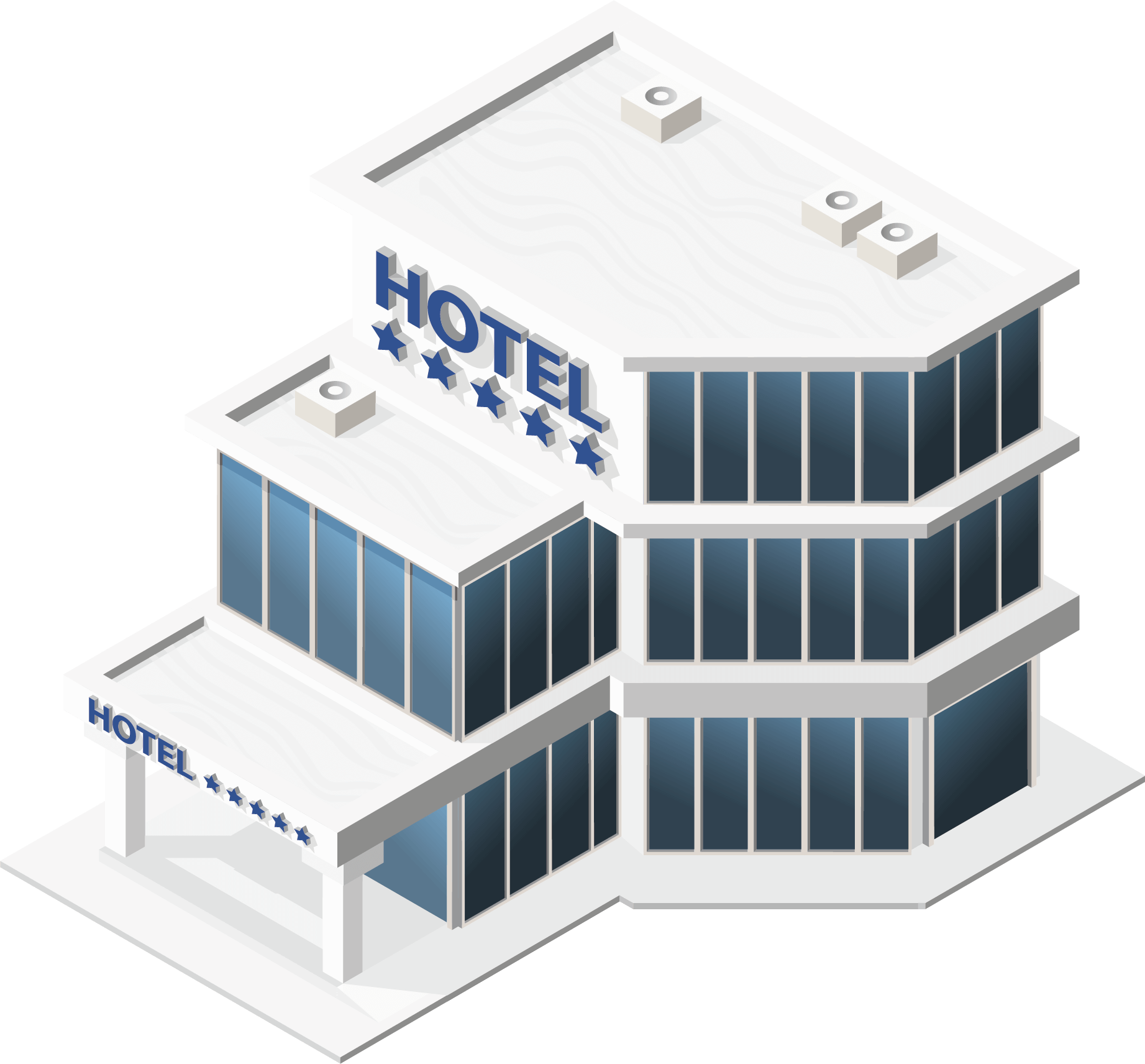 Isometric Hotel Design PNG