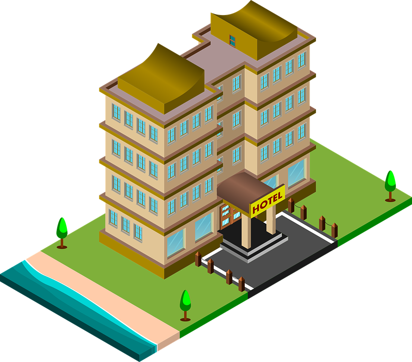 Isometric Hotel Illustration PNG