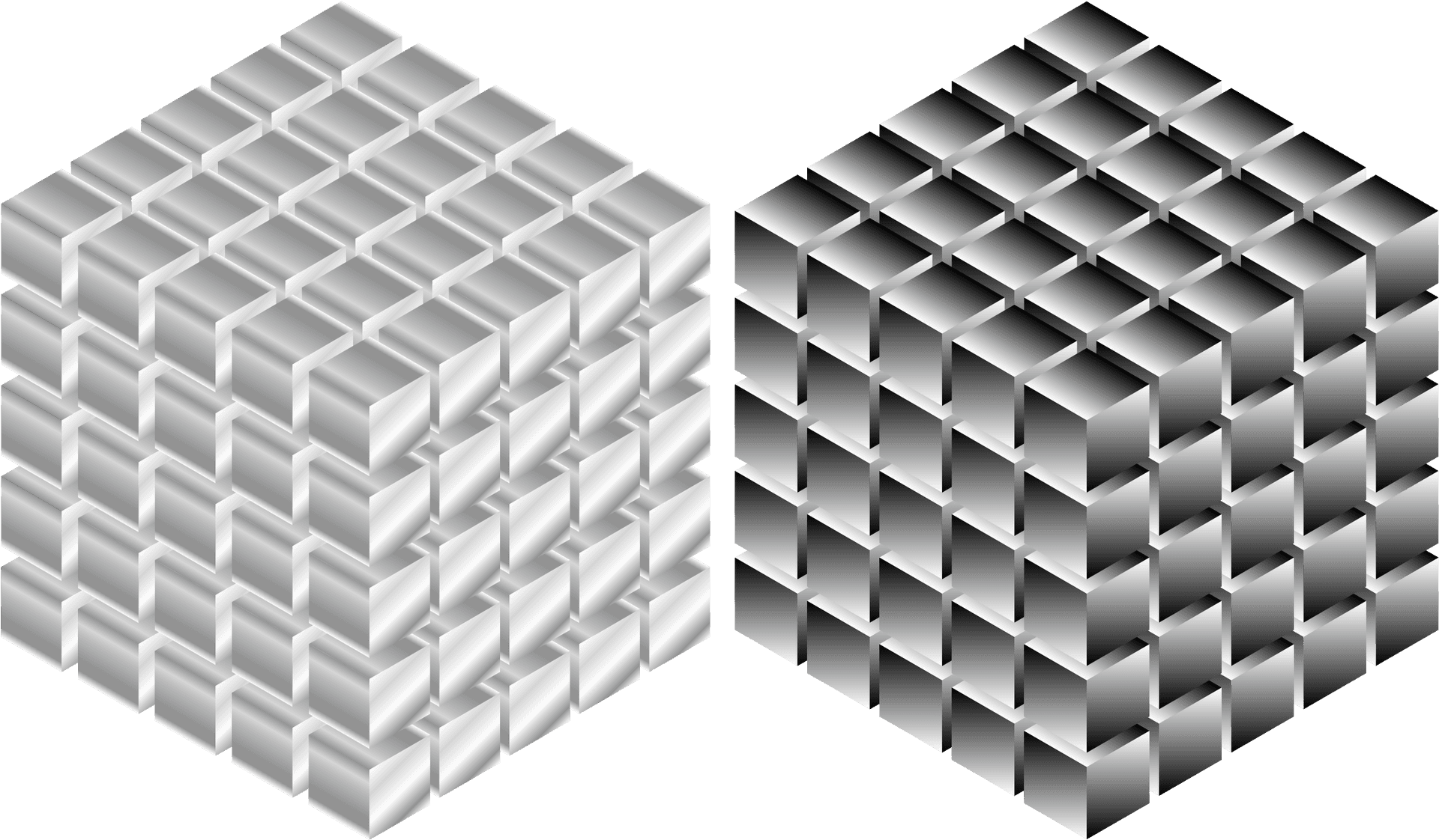 Isometric Optical Illusion Patterns PNG